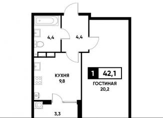 Продается 1-комнатная квартира, 42.1 м2, Ставрополь, Российский проспект, 12к3, Промышленный район