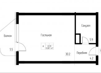 Продажа 1-ком. квартиры, 45.8 м2, Калининградская область