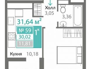 Продажа 1-ком. квартиры, 30 м2, Симферополь