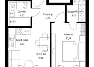Продам 1-комнатную квартиру, 41.4 м2, Москва, ЖК Селигер Сити