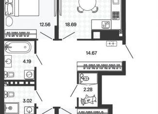 3-комнатная квартира на продажу, 91.4 м2, поселок Заозерье