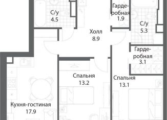 Продается 2-ком. квартира, 67.9 м2, Москва, проспект Лихачёва, 20, метро Технопарк