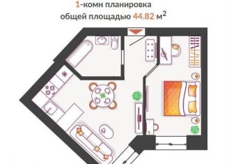 Продам 1-комнатную квартиру, 44.8 м2, Тольятти, Итальянский бульвар, ЖК Южный Бульвар