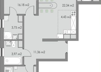 Продается трехкомнатная квартира, 84.8 м2, Оренбург, Центральный район, жилой комплекс Металлист, 7