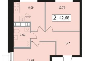 Продажа 2-комнатной квартиры, 42.7 м2, Одинцово