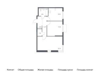 Продается 2-комнатная квартира, 59.4 м2, деревня Мисайлово, Каширское шоссе - Молоково - Андреевское