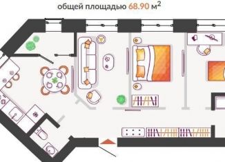 Продажа трехкомнатной квартиры, 68.9 м2, Тольятти, Итальянский бульвар