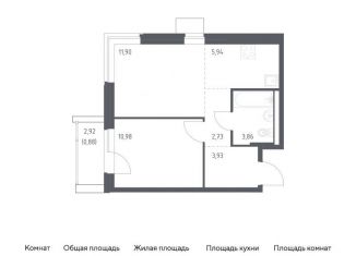 Продам 1-комнатную квартиру, 40.2 м2, деревня Большое Свинорье, деревня Большое Свинорье, 6