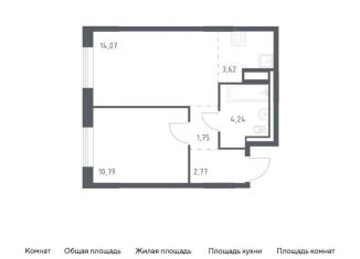 Однокомнатная квартира на продажу, 37.2 м2, деревня Лаголово, жилой комплекс Квартал Лаголово, 1