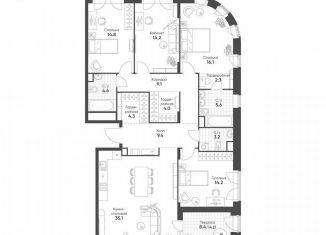 Продам 4-ком. квартиру, 141.1 м2, Москва, метро Рижская, Октябрьская улица, 103