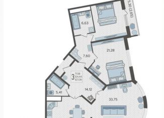Продаю 3-ком. квартиру, 128 м2, Краснодар, улица имени Дзержинского, 95, ЖК Аврора
