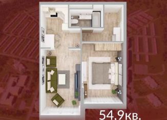 Продажа однокомнатной квартиры, 54.9 м2, Кемерово, Солнечный бульвар, 22, ЖК Солнечный Бульвар