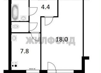 Продается 1-комнатная квартира, 38.4 м2, Новосибирск, Большевистская улица, 48/2, метро Речной вокзал