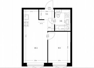 Продаю 1-ком. квартиру, 32.3 м2, Москва, район Южное Бутово