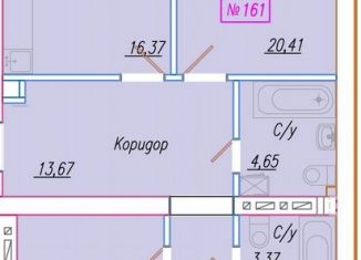 Продам 3-ком. квартиру, 98 м2, деревня Аркасы, Изумрудная улица, поз1к2