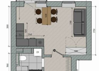 Продажа 2-комнатной квартиры, 42.1 м2, деревня Скотное, Вересковая улица, 4к2