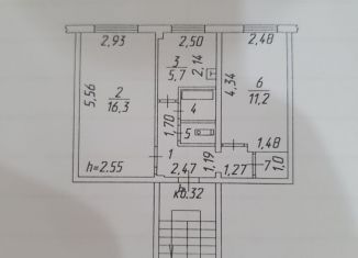 2-ком. квартира на продажу, 43.5 м2, Черемхово, улица Шевченко, 68