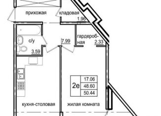 Однокомнатная квартира на продажу, 52.3 м2, Санкт-Петербург, Планерная улица, 87к1, ЖК Форест Аквилон