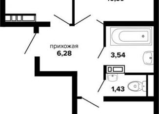 2-комнатная квартира на продажу, 56.7 м2, Краснодар, Российская улица, 257/7лит1