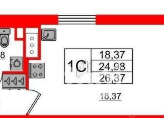 Продам квартиру студию, 25 м2, Санкт-Петербург, ЖК Чистое Небо, Верхне-Каменская улица, 11к1