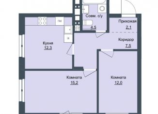 Продается двухкомнатная квартира, 53.6 м2, Ижевск, Северо-Западный жилой район