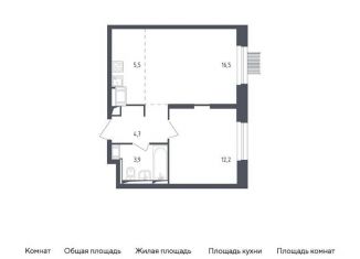 Однокомнатная квартира на продажу, 42.8 м2, Московская область, жилой комплекс Мытищи Парк, к4