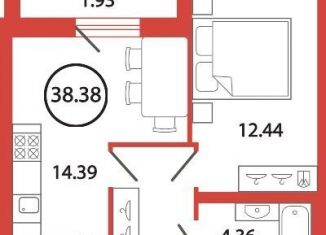 Продается однокомнатная квартира, 38.4 м2, поселок Бугры, ЖК Энфилд, улица Шекспира, 1