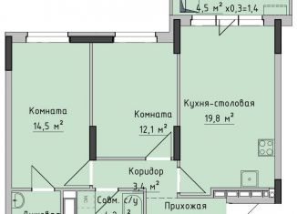 Продается двухкомнатная квартира, 61.6 м2, Ижевск, ЖК Холмогоровский