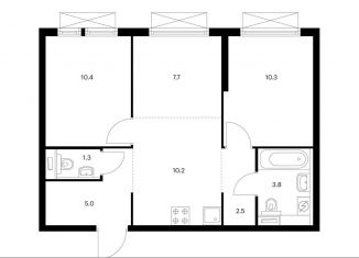 Продаю трехкомнатную квартиру, 51.2 м2, Москва, ЖК Кольская 8