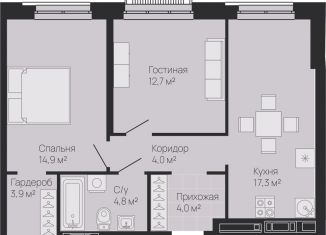 Продается 2-комнатная квартира, 61.6 м2, Нижний Новгород, метро Стрелка
