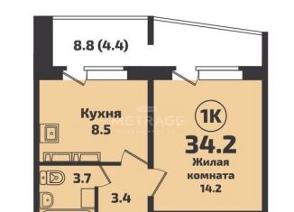 Продается однокомнатная квартира, 34.2 м2, Новосибирск, ЖК Инфинити, Красный проспект, 329