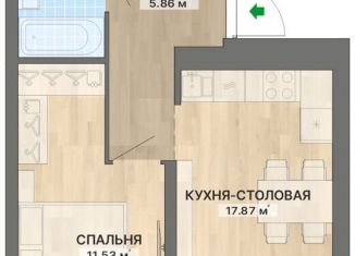 Продам 1-комнатную квартиру, 44.3 м2, Екатеринбург, ЖК Северное Сияние, улица Уральских Рабочих