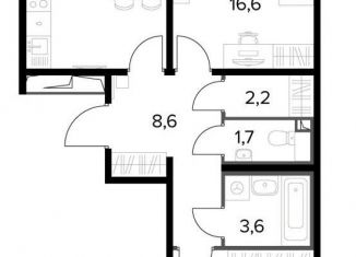 Продам двухкомнатную квартиру, 59.2 м2, Москва, Ленинградское шоссе, 228к3, Молжаниновский район