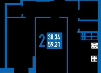 Продажа 2-комнатной квартиры, 59.3 м2, Самара, метро Алабинская