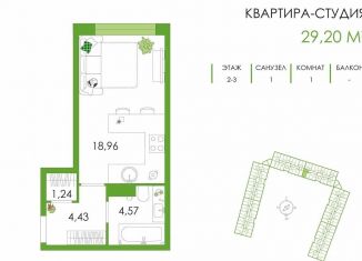 Продажа квартиры студии, 29.2 м2, Тула, ЖК Наши Баташи