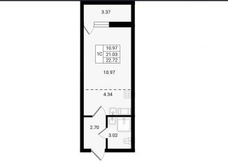 Продается квартира студия, 21 м2, Сертолово, ЖК Чистый Ручей, Пограничная улица, 4к3