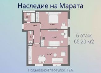 2-ком. квартира на продажу, 64.8 м2, Санкт-Петербург, муниципальный округ Семеновский