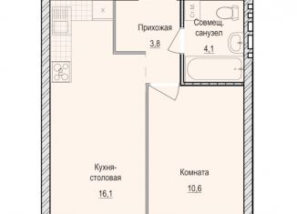 Продам 1-комнатную квартиру, 34.6 м2, село Первомайский