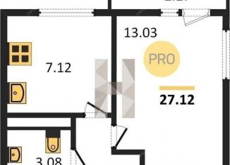 Продается 1-комнатная квартира, 27.4 м2, сельский посёлок Новинки, 2-я Дорожная улица, 3, ЖК Новинки Смарт Сити
