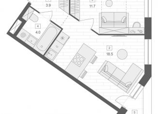 Продам 2-ком. квартиру, 38.1 м2, Москва, Верхняя Красносельская улица, 19с2, Верхняя Красносельская улица