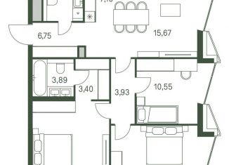 Продам 3-ком. квартиру, 89.5 м2, Москва, 3-й Красногорский проезд, 5, станция Покровское-Стрешнево