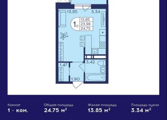 Продам квартиру студию, 24.8 м2, Балашиха, микрорайон Центр-2, к403, ЖК Героев