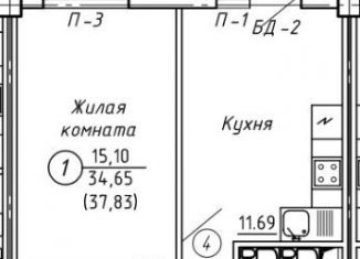 1-ком. квартира на продажу, 38 м2, Киров, улица Анжелия Михеева, 18А, Ленинский район