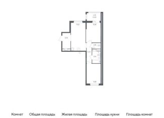 Продается 2-комнатная квартира, 58.5 м2, деревня Новосаратовка