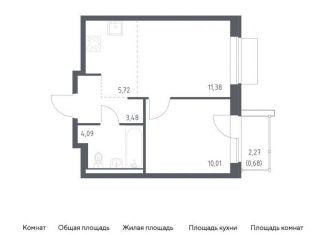 Продаю 1-комнатную квартиру, 35.4 м2, Москва
