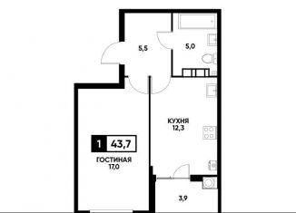 Продам 1-комнатную квартиру, 43.7 м2, Ставрополь, микрорайон № 36