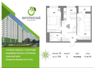 Продается двухкомнатная квартира, 53 м2, Тверь, Оснабрюкская улица, 10, ЖК Мичуринский