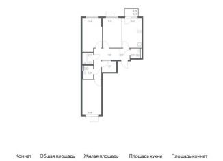 Трехкомнатная квартира на продажу, 76.7 м2, Московская область, жилой комплекс Горки Парк, 8.1