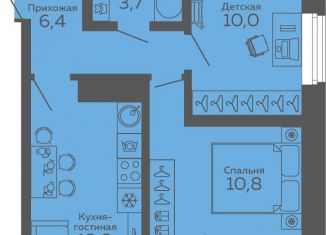 Продам 2-комнатную квартиру, 46 м2, Екатеринбург, Октябрьский район