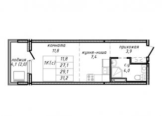 Продается 1-комнатная квартира, 29.1 м2, Новосибирск, улица Связистов, 162к3с